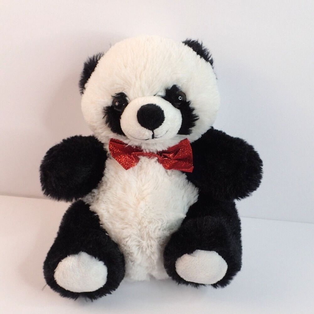 Dan Dee Collector's Choice Panda Bear With Red Bow Tie Plush Stuffed Animal 9"